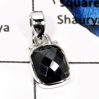 Hematite Cut I - SD462-Exclusive Checker Cut Hematite Designer Wholesale Pendants 925 Sterling Silver