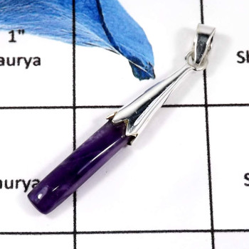 Amethyst Cab G - SD459-Attractive Colorful Designer Drop Pendants 925 Sterling Silver