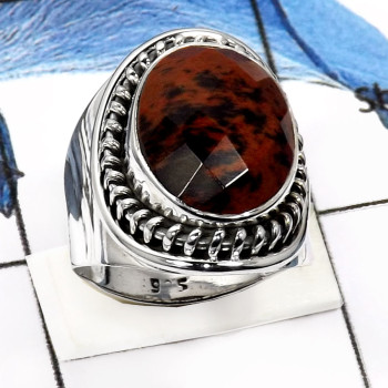 Mahagoni Jasper B - SDR547-Elegant Checker Cut Mahagoni Jasper Designer Rings 925 Sterling Silver Mahagoni Jasper B - SDR547-Elegant Checker Cut Mahagoni Jasper Designer Rings 925 Sterling Silver