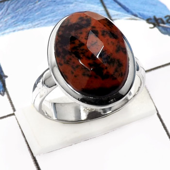 Mahagoni jasper E - SDR547-Elegant Checker Cut Mahagoni Jasper Designer Rings 925 Sterling Silver Mahagoni jasper E - SDR547-Elegant Checker Cut Mahagoni Jasper Designer Rings 925 Sterling Silver