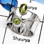 Peridot H - SDR527-Natural Cut Gemstones Handmade Designer Fashion Rings 925 Sterling Silver