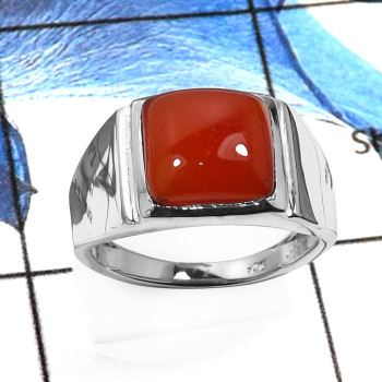 Carnelian Cab O - RSS832-Natural Cabochon Gemstones Handmade Wedding Rings 925 Sterling Silver