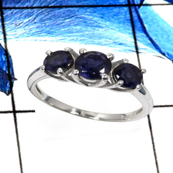Iolite Cut C - RSS823-Pretty Look Cut Gemstone Designer Wholesale Rings 925 Sterling Silver