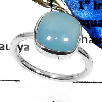 Blue Chalcedony C - RSS809-GORGEOUS NATURAL DESIGNER RINGS 925 STERLING SILVER