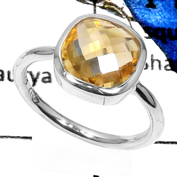 Citrine G - RSS809-GORGEOUS NATURAL DESIGNER RINGS 925 STERLING SILVER