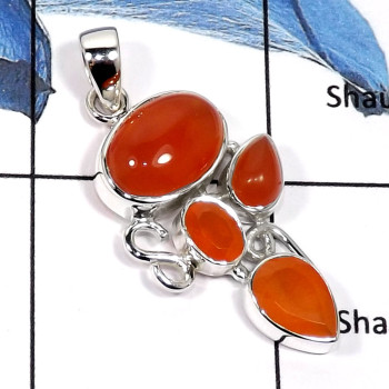 Carnelian Cab & Cut G - SSP760-Beautiful New Design Cut & Cab Designer Pendants 925 Sterling Silver