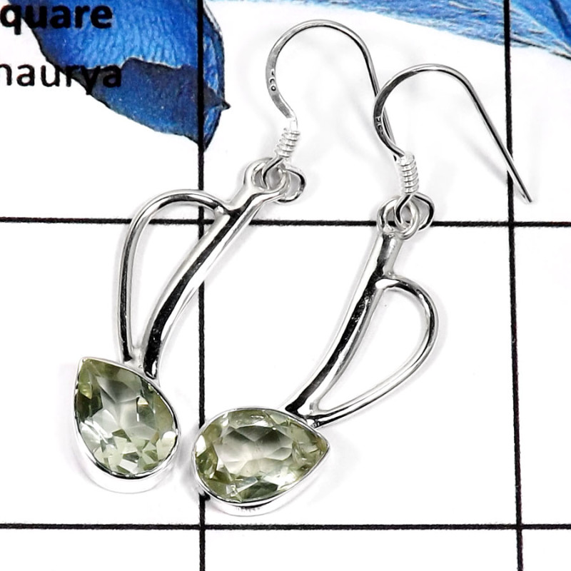 Green Amethyst Cut F - SDE553-Amazing New Design Fashionable Earrings 925 Sterling Silver Green Amethyst Cut F - SDE553-Amazing New Design Fashionable Earrings 925 Sterling Silver