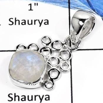 Rainbow Moonstone K - SSP750-Exclusive Checker Cut Designer Wholesale Pendants 925 Sterling Silver