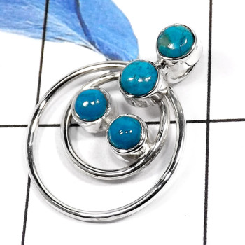 Blue Turquoise D - SSP745-Latest New Design Handmade Wholesale Pendants 925 Sterling Silver