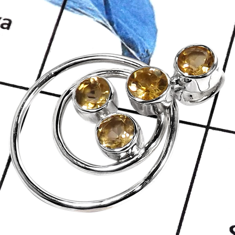 Citrine C - SSP739-Amazing Cut Gemstones Fashionable Party wear Designer Pendants 925 Sterling Silver