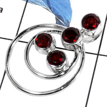 Garnet O - SSP739-Amazing Cut Gemstones Fashionable Party wear Designer Pendants 925 Sterling Silver