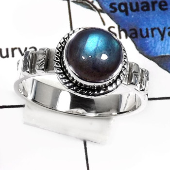 Labradorite Cab O - RSS798-New Design Cabochon Gemstone Designer Fashion Rings 925 Sterling Silver