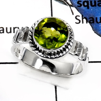 Peridot C - RSS797-Fabulous Cut Gemstone Designer Fashion Rings 925 Sterling Silver
