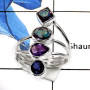 Mystic Quartz,Amethyst & Iolite Cut A - RSS792-Valentine Special Gorgeous Handmade Designer Rings 925 Sterling Silver