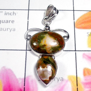 Rhyolite A - SD922-Gorgeous Design Sterling Silver Lovely Pendant