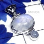 Rainbow Moonstone C - SD919-Semiprecious Gemstone Sterling Silver Stunning Pendant